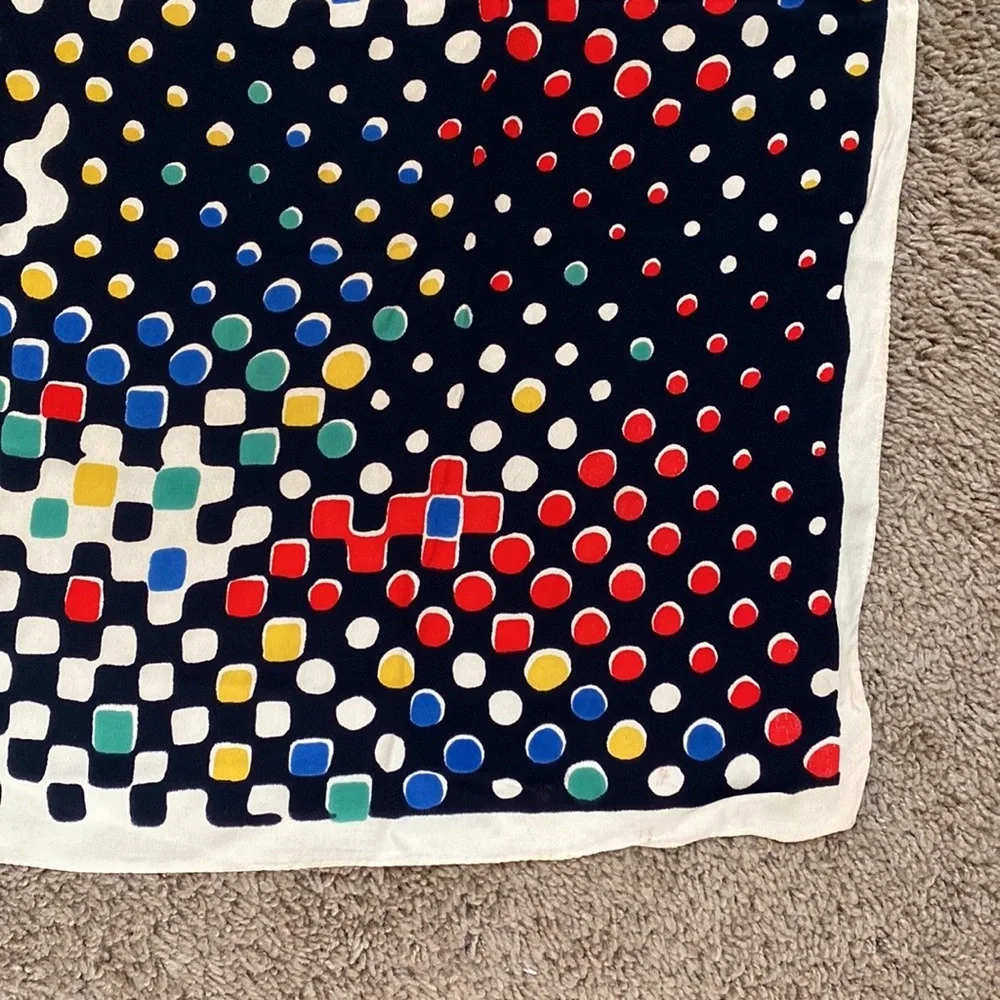 Unique MCM Optical Illusion Eye Print Rayon Crepe Scarf